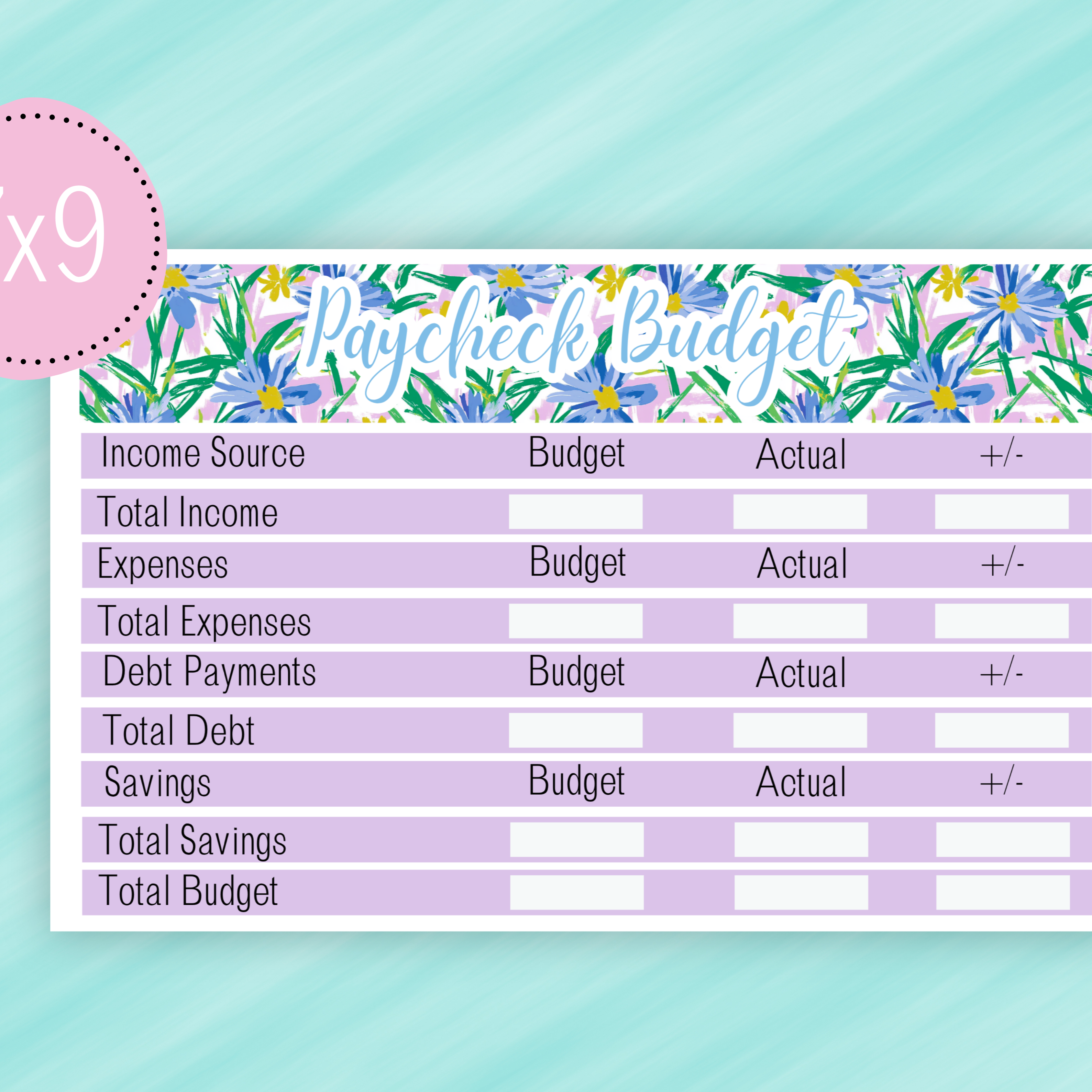 Budgeting Stickers