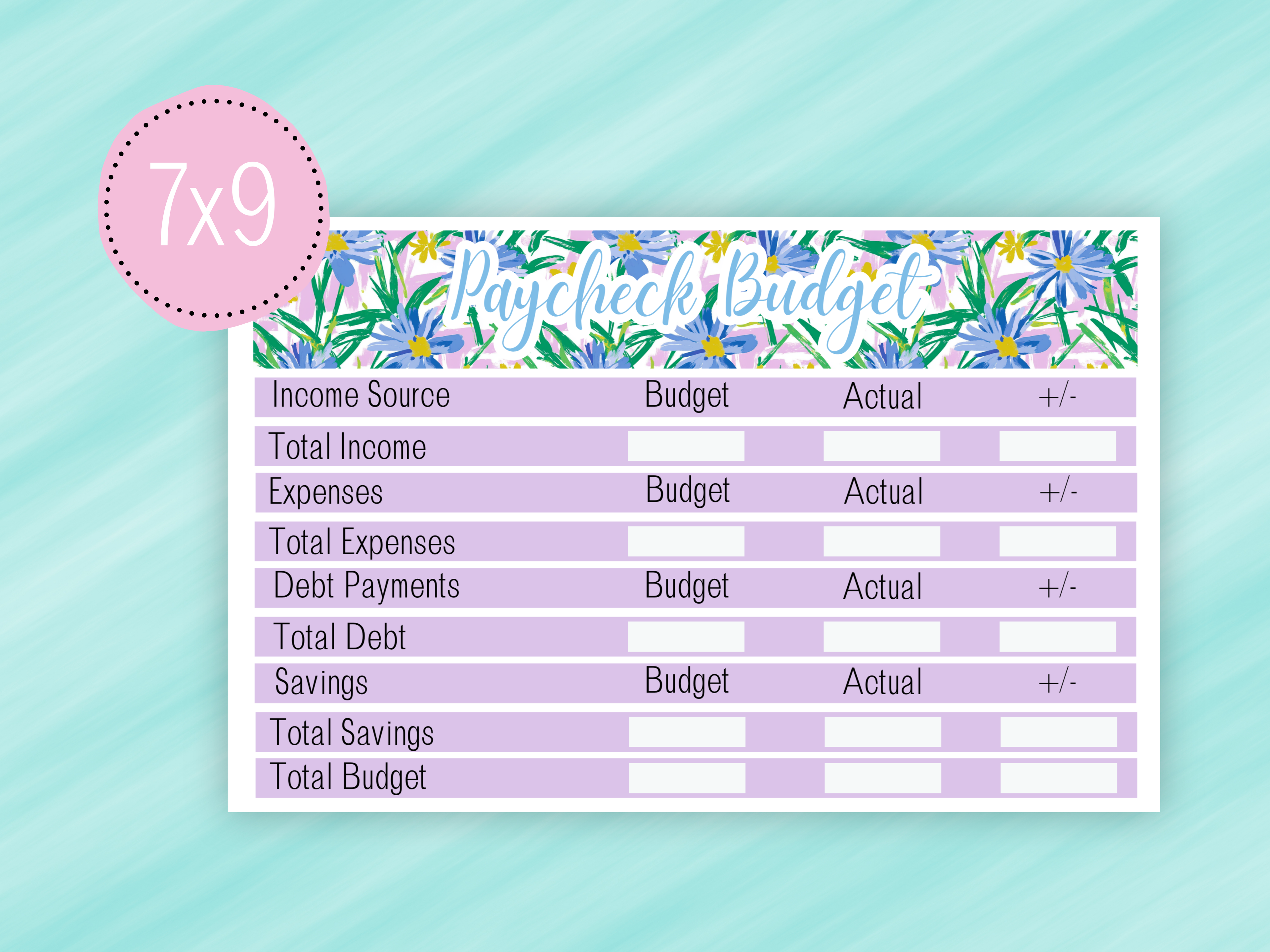 June Sticker #1 - Complete Paycheck Budget Kit