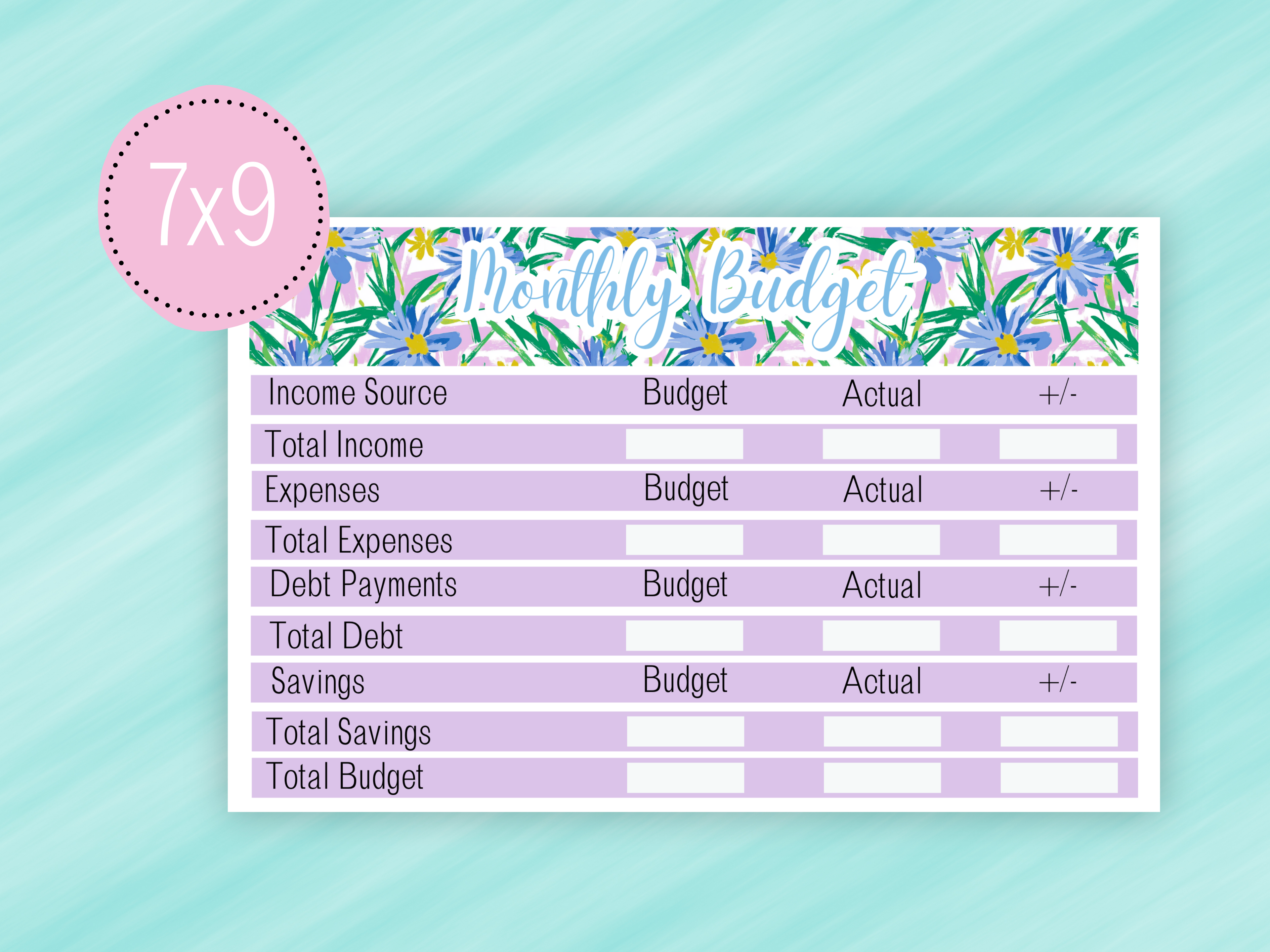 June Sticker #1 - Complete Monthly Budget Kit