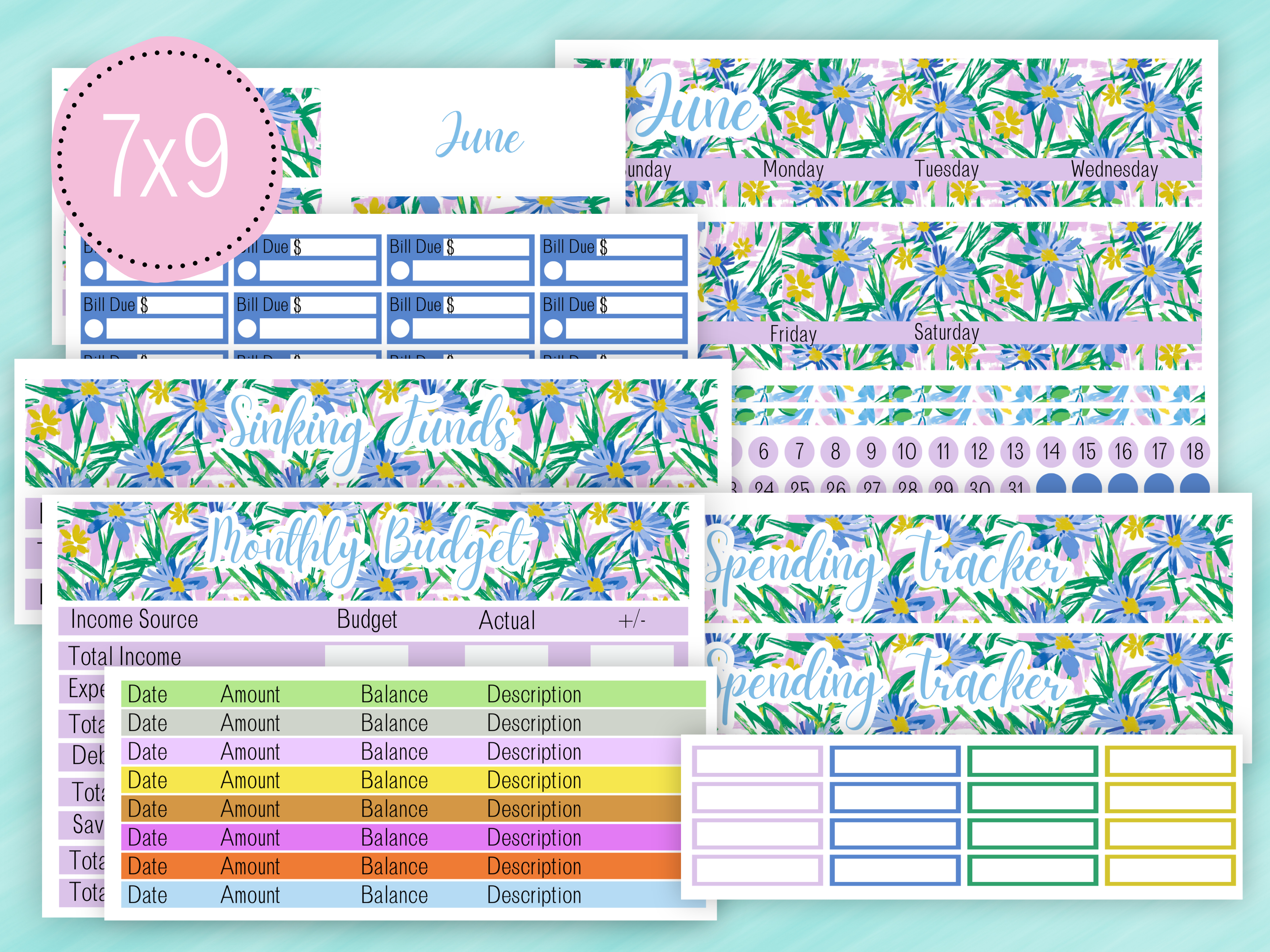 June Sticker #1 - Complete Monthly Budget Kit