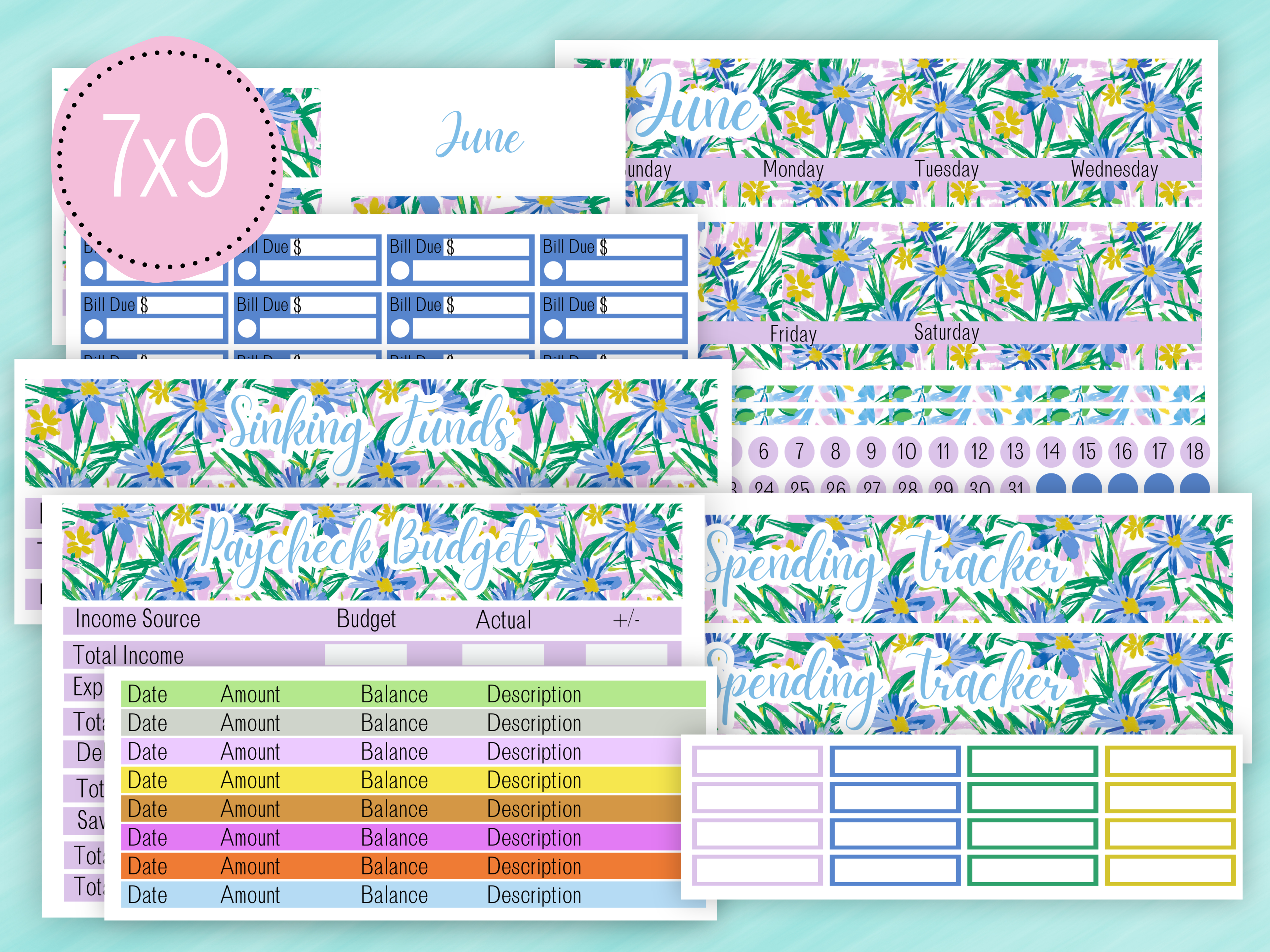 June Sticker #1 - Complete Paycheck Budget Kit