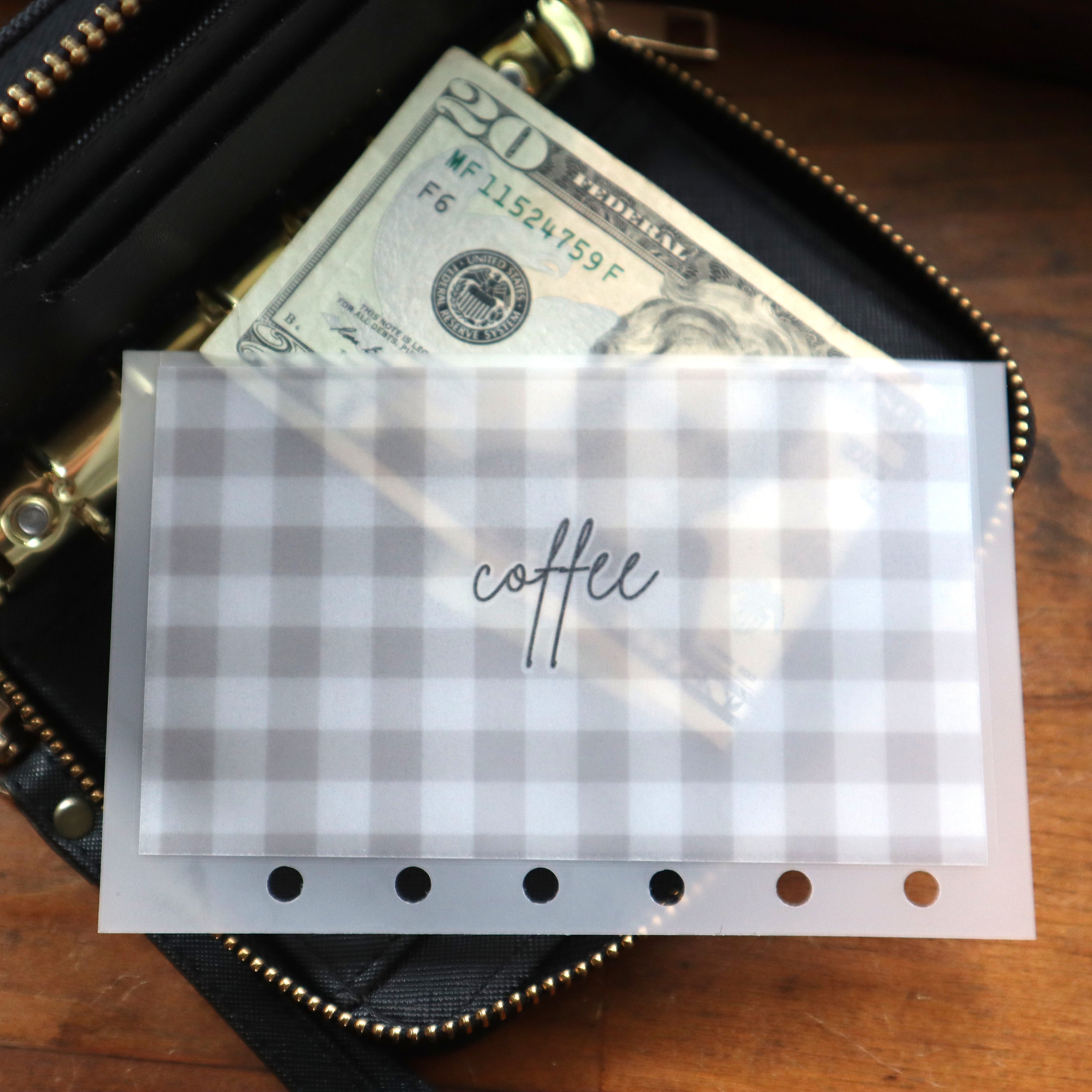 Black Gingham A7 Cash Envelopes