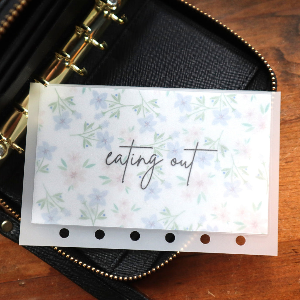 Blue Flowers A6 Cash Envelopes