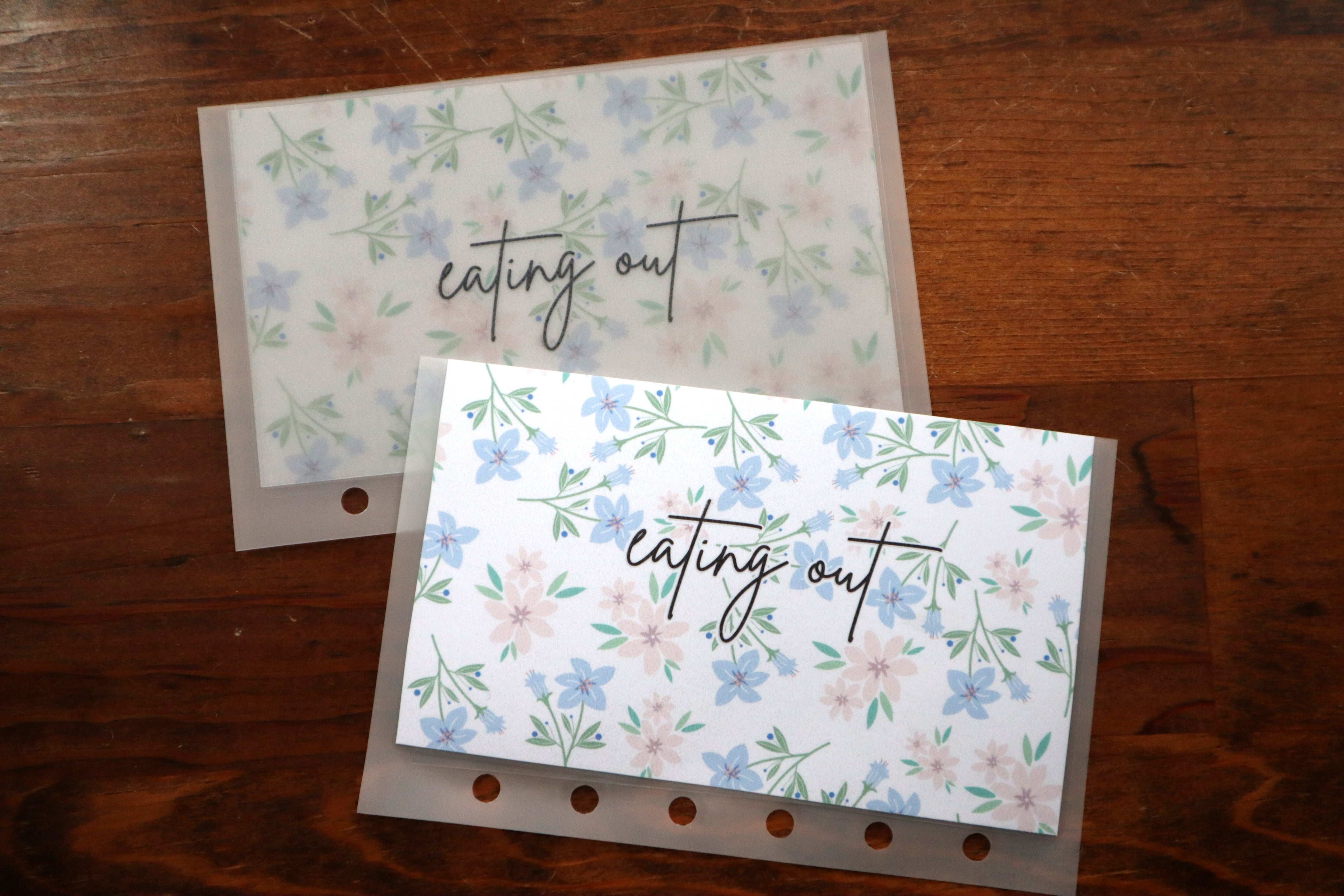 Black Gingham A7 Cash Envelopes