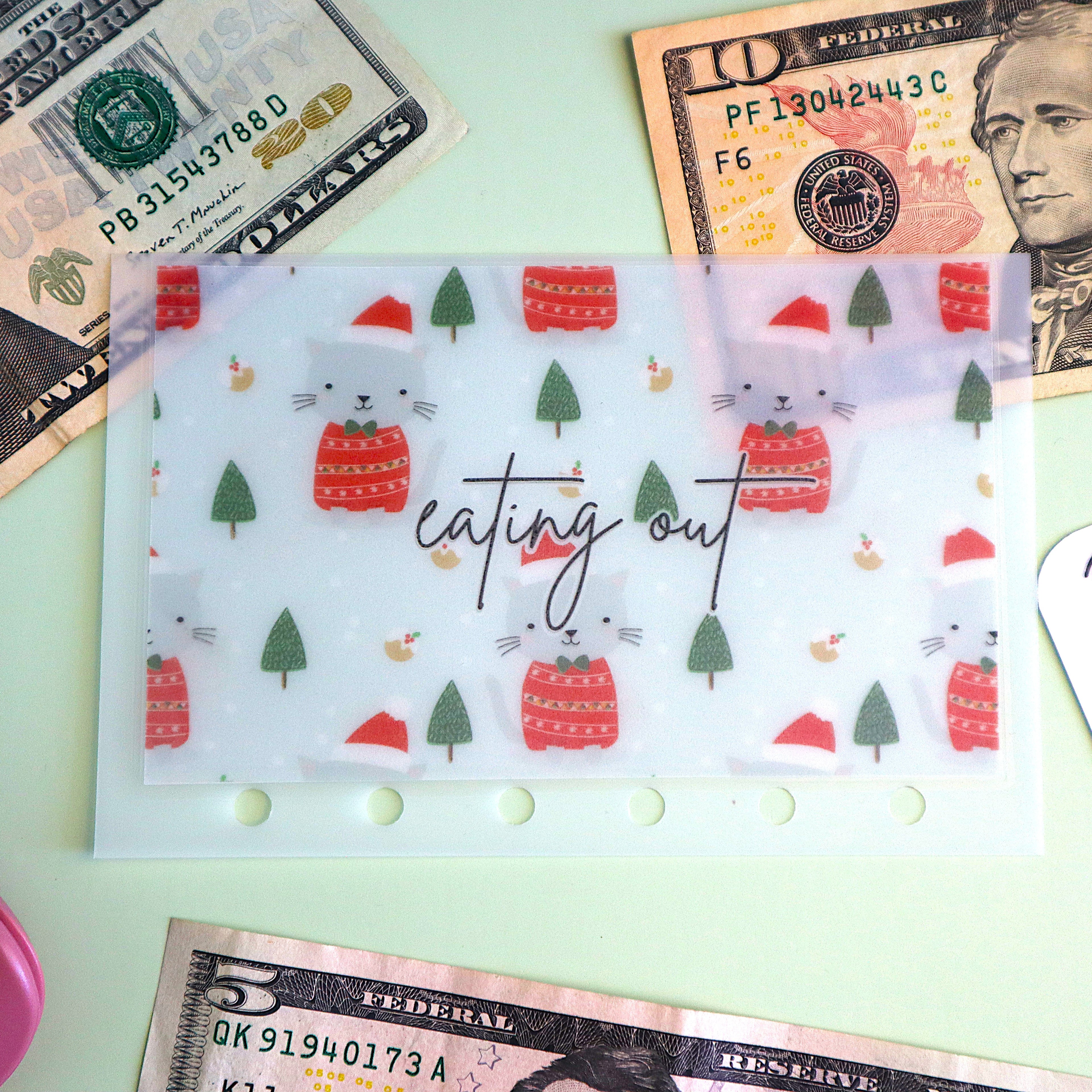 Holiday Cats A7 Cash Envelopes