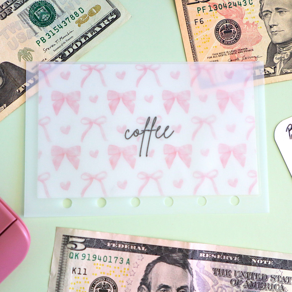 Pink Bow A7 Cash Envelopes