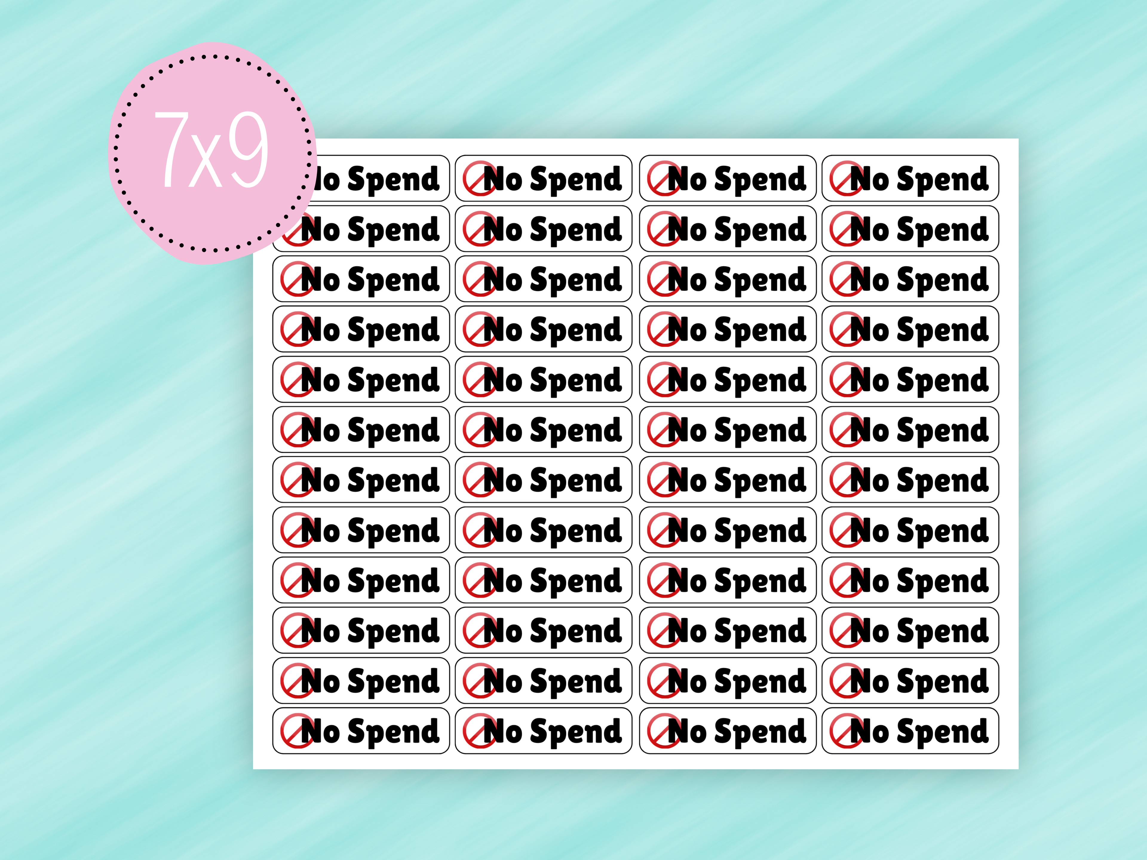 No Spend Stickers