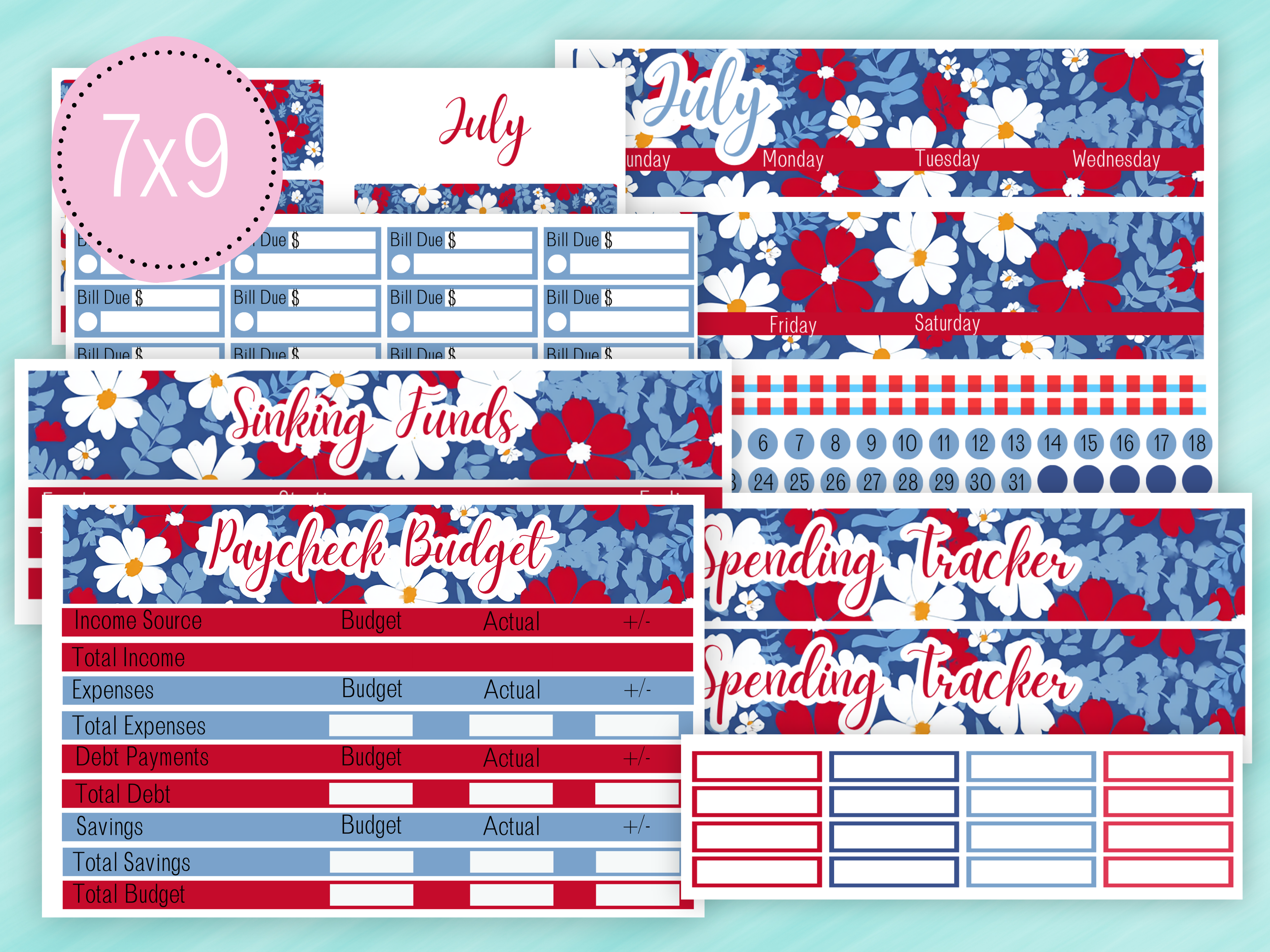July Stickers #1 - Paycheck Budget Kit