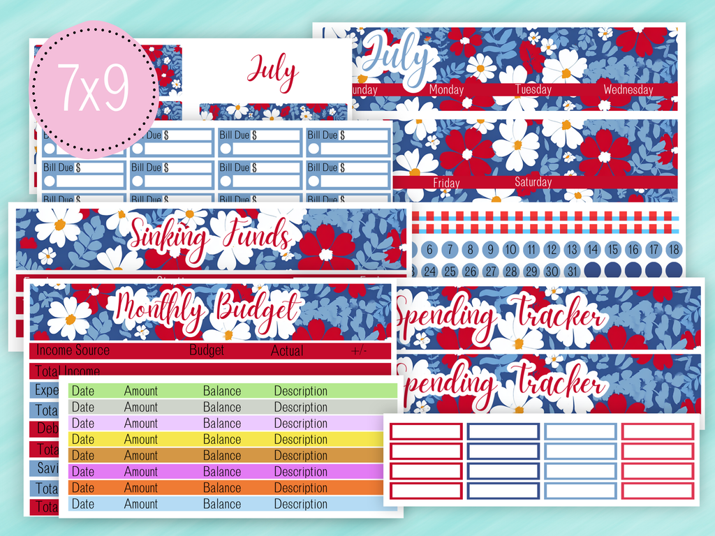 July Stickers #1 - Complete Monthly Budget Kit