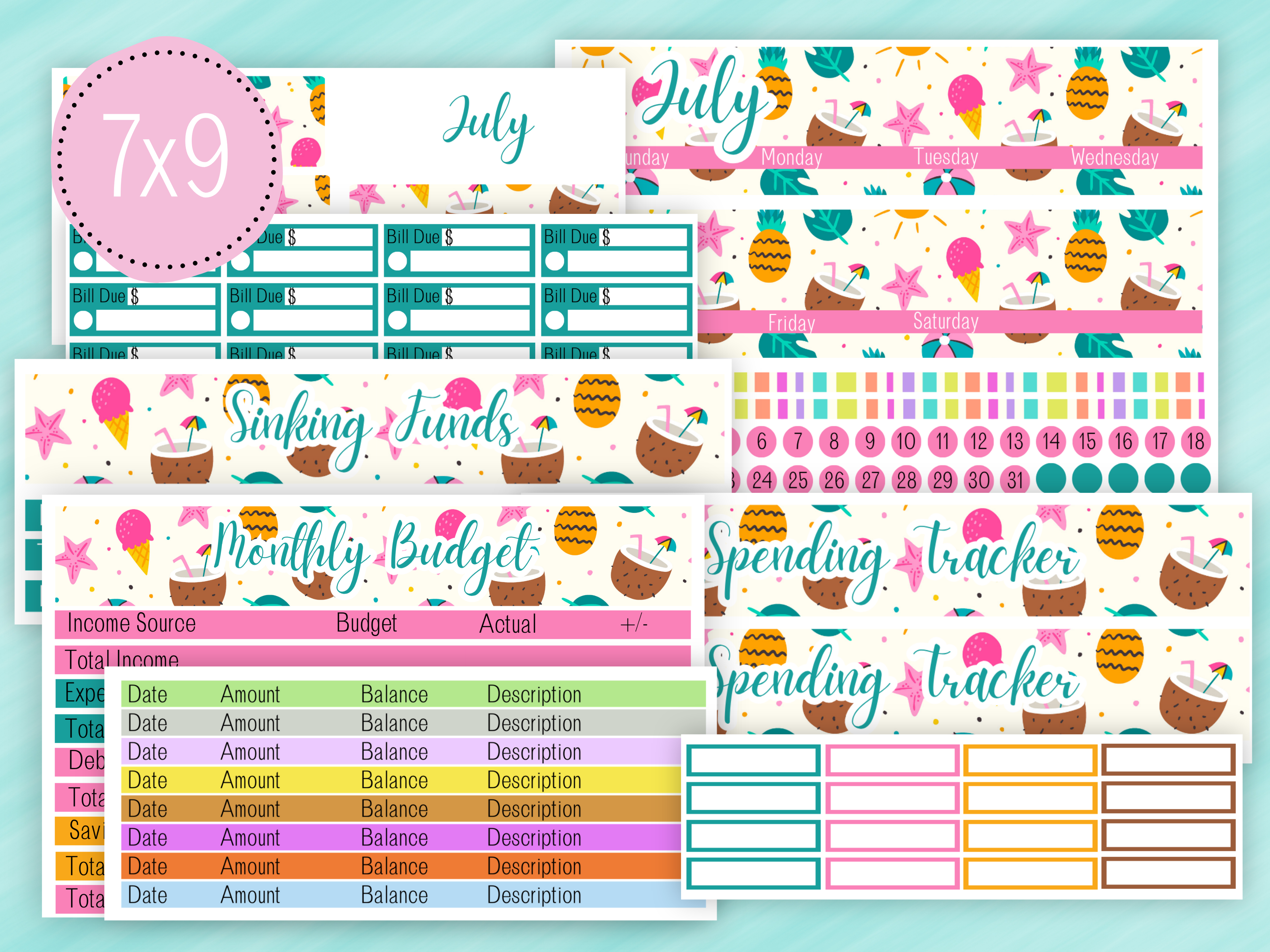 July Stickers #2 - Complete Monthly Budget Kit