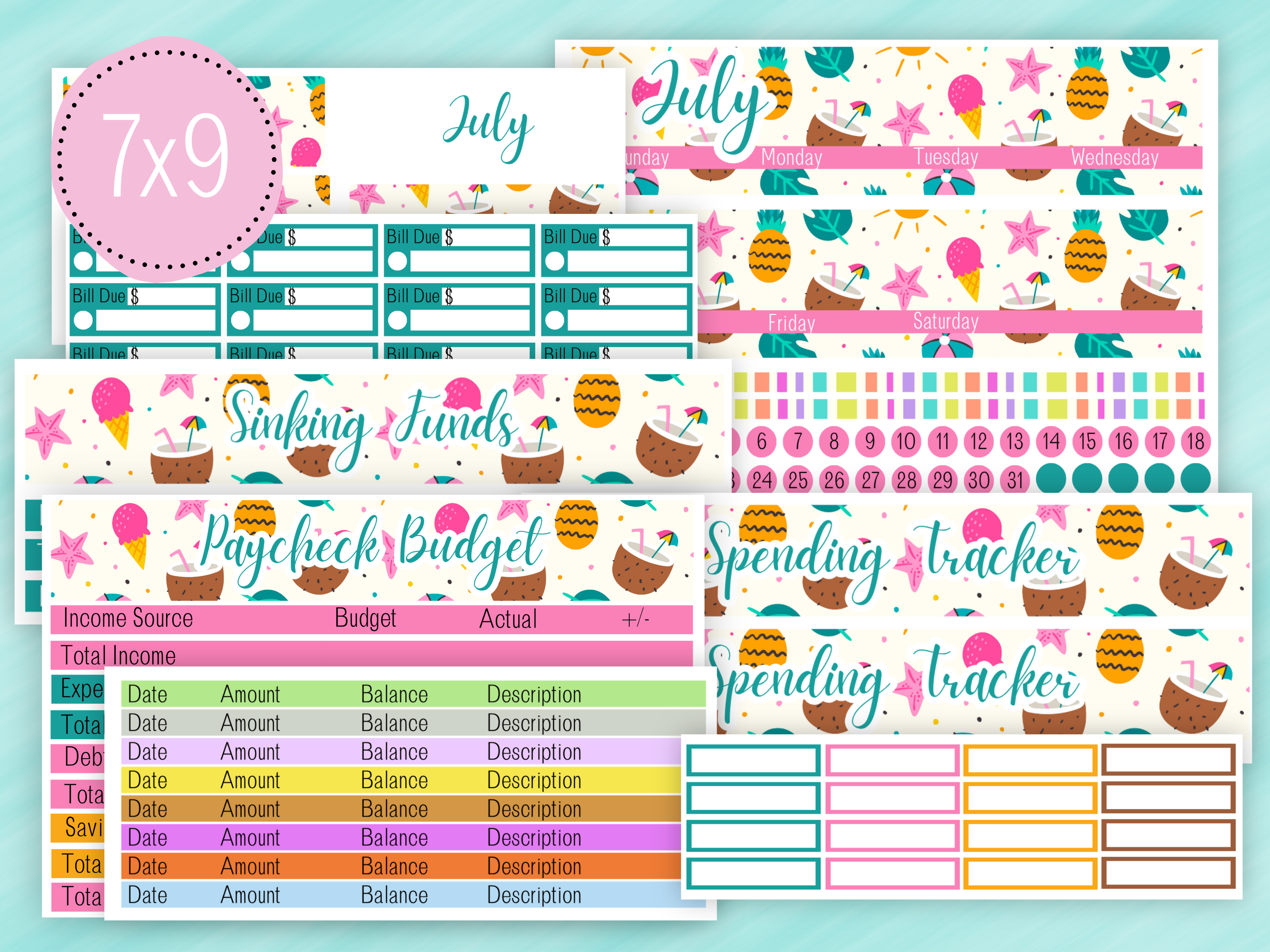 July Sticker #2 - Complete Paycheck Budget Kit