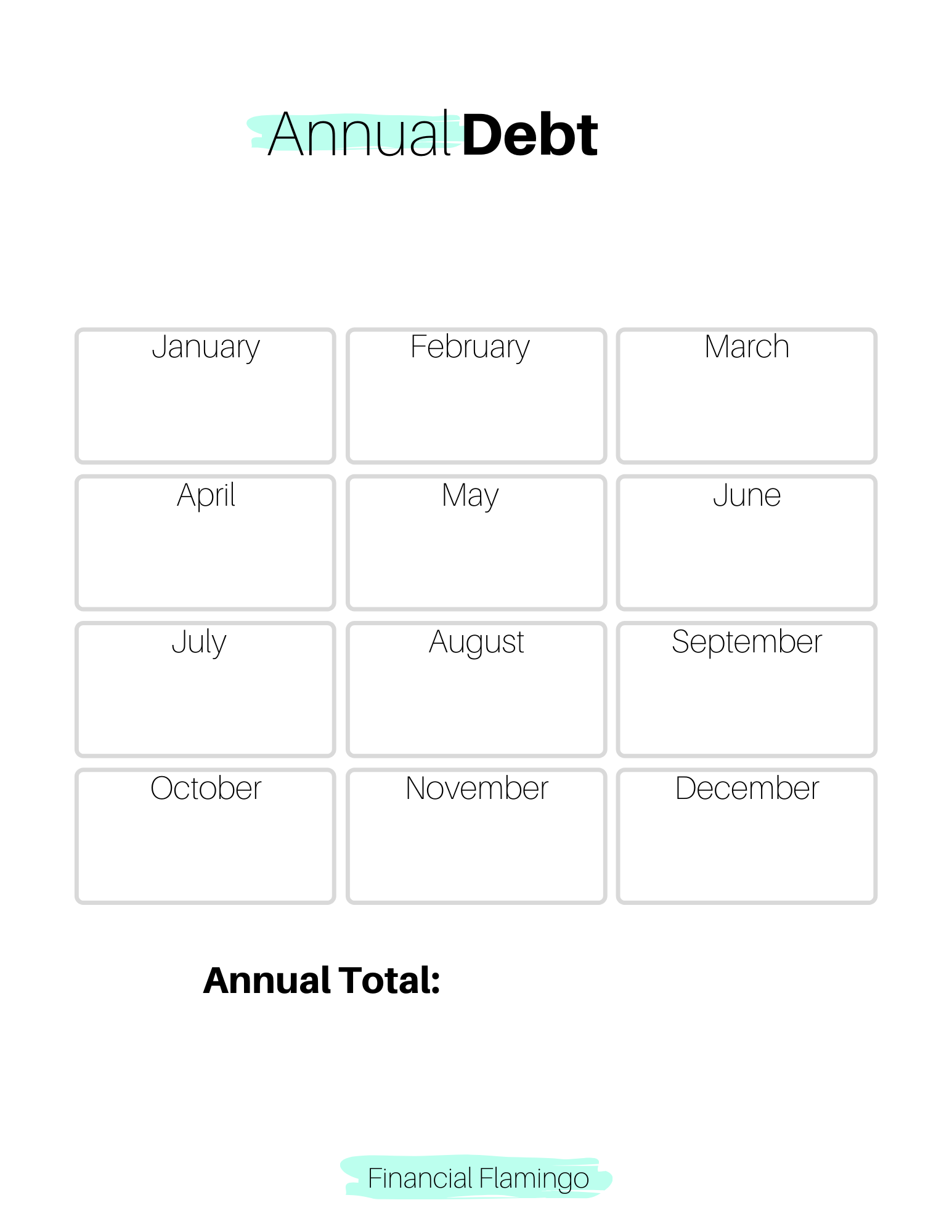 Annual Debt Tracker {Printable}