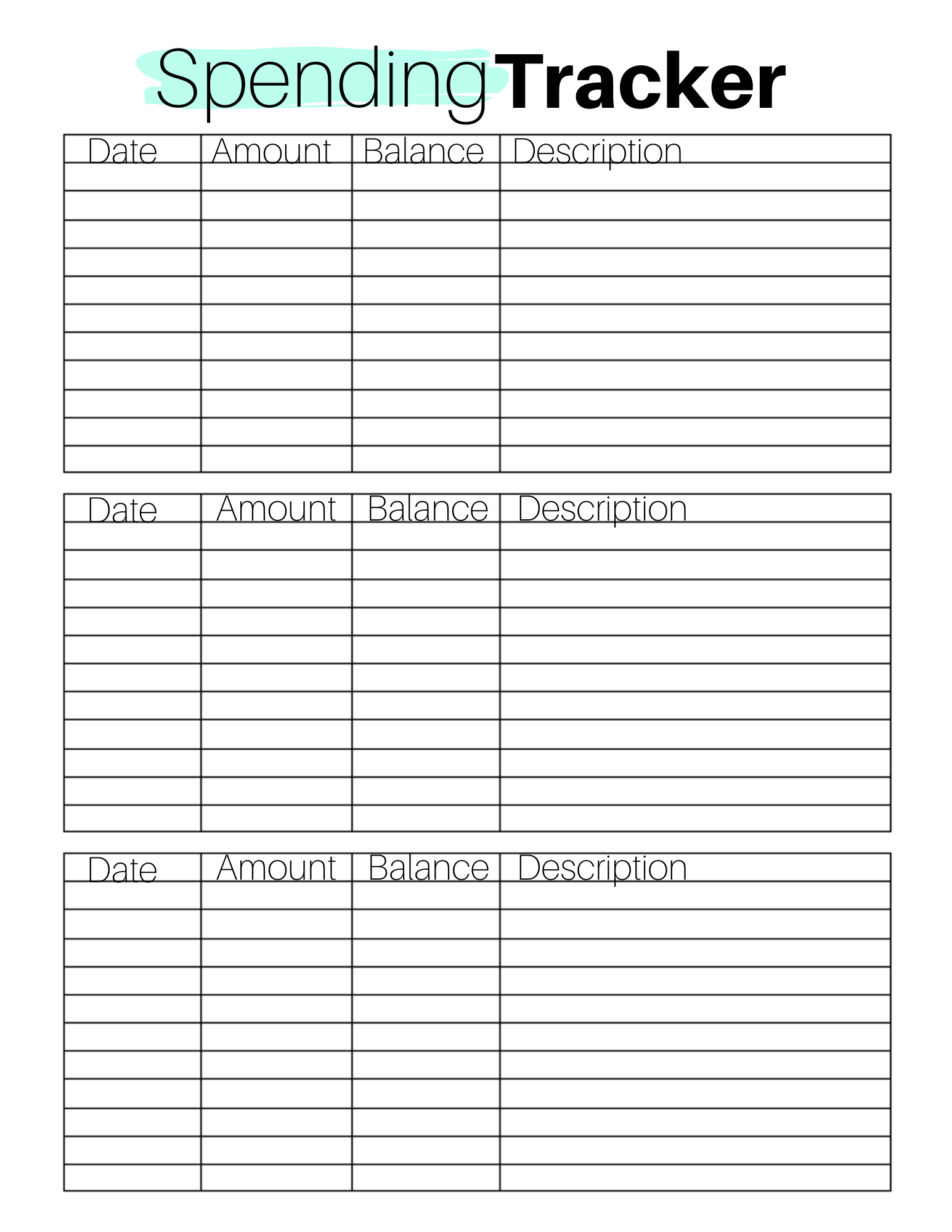 Category Spending Tracker {Printable}